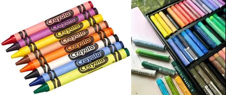 Hvad er forskelligt mellem farveblyant og oliepastel?